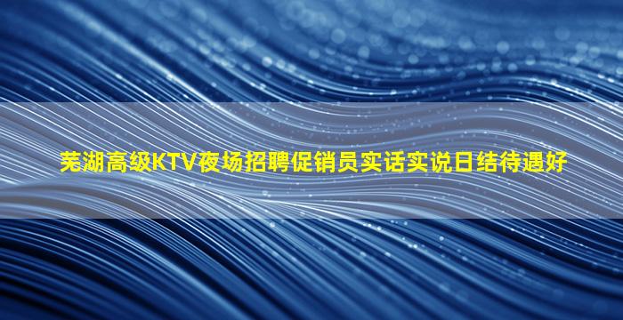 芜湖高级KTV夜场招聘促销员实话实说日结待遇好